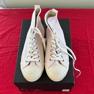 J. Crew High Top Canvas Lace-Up Sneakers Blossom Ivory Size 8.5